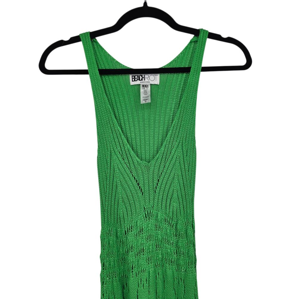 Beach Riot Green Tracy Crochet Scoop Neck Tank Maxi Dress Swim Cover-Up Size M - Picture 4 of 6
